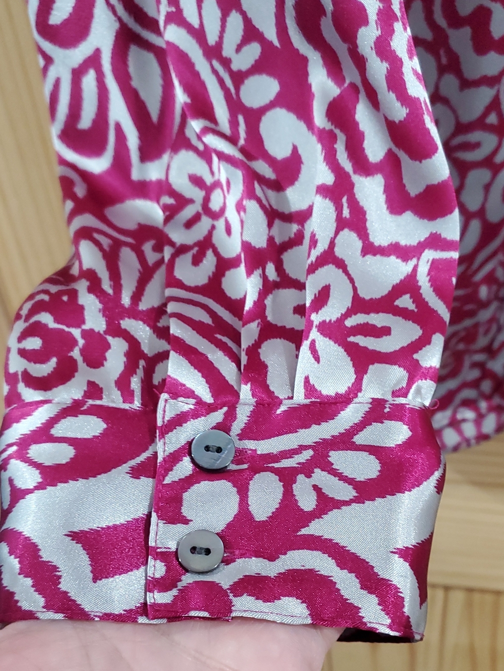 Chicos Satiny Button Up Blouse - Picture 4 of 5
